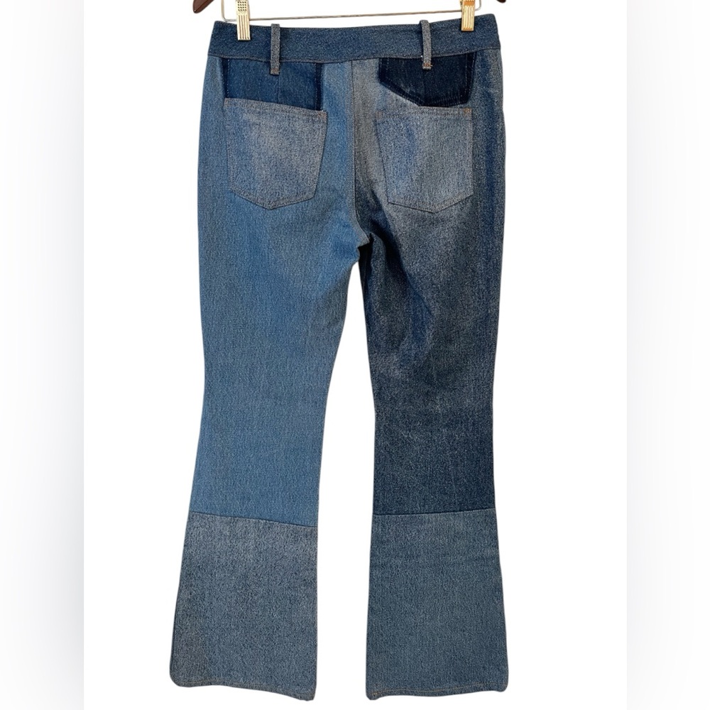 ✨A.W.A.K.E. MODE✨Patchwork Low-Rise Flared Jeans - Picture 7 of 9